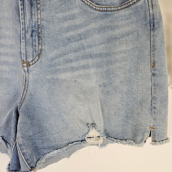 Dear John Julian Shorts High Rise Light Wash Distressed Raw Hem Denim Size 33 - Picture 9 of 13